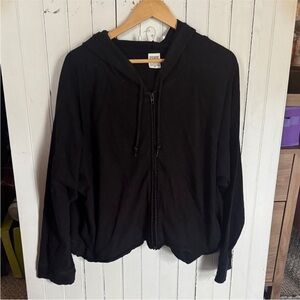 PINK Victoria’s Secret Zip-Up Hoodie Black Size XXL